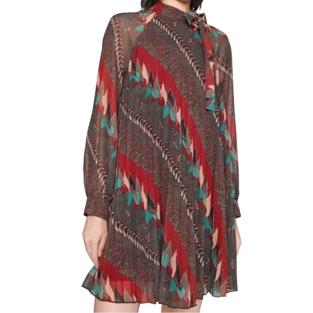 Molly Bracken Red and Green Long Sleeve Dress